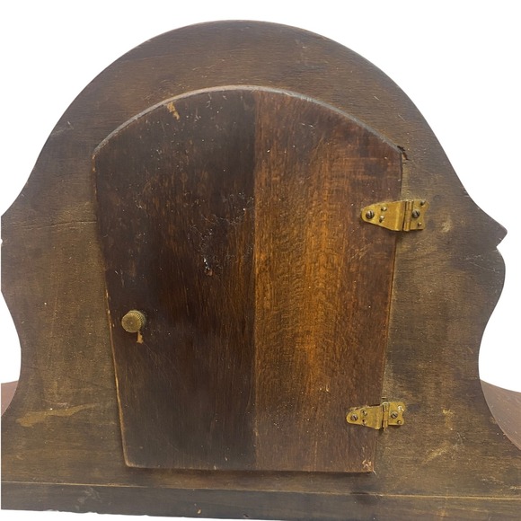 Antique Sessions Mantel Clock‎ 8 Day Pendulum Key Wind Wooden Patina - Picture 6 of 15